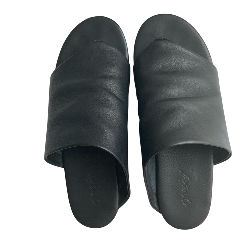 MARSELL | Black Flat Slide ‘Arsella’ Leather Thong Sandals Size 37.5 Italy - Picture 5 of 11